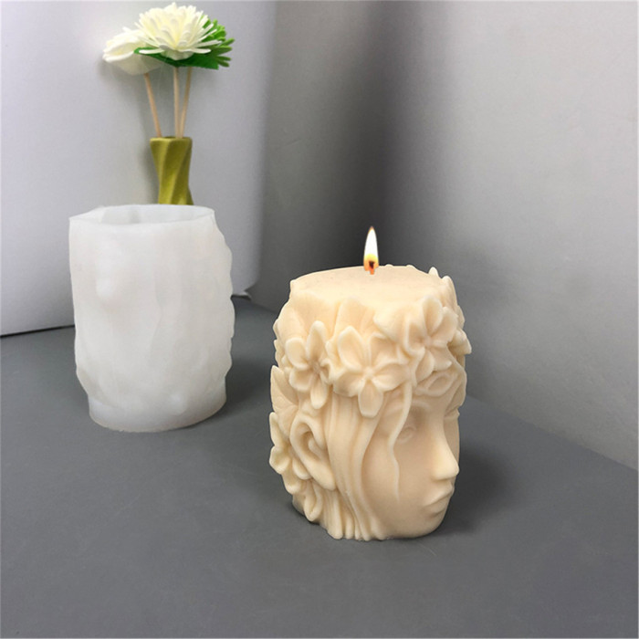 Beauty head candle mould DIY handmade aromatherapy gypsum silica gel mould girl candle mould