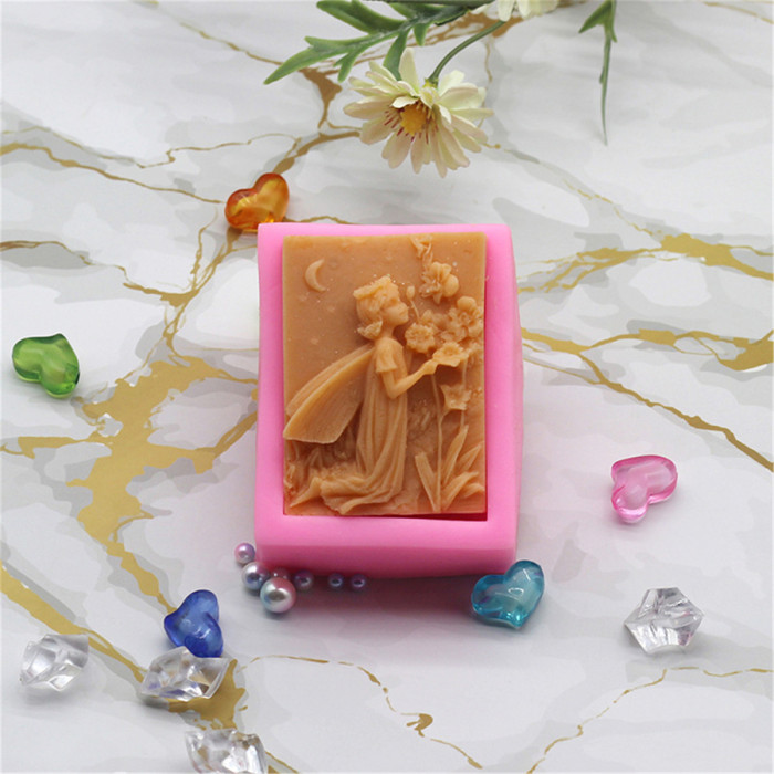 Silicone Soap Molds,3D Angel Girl Silicone Mold Beauty Fairy Butterfly Soap Mold for Handmade Soap DIY Cake Baking Art Craft and Dessert