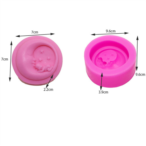 Cute Sleeping Baby Silicone Mold Moon Shape Soap Mold For Soap Making Handmade Silicone Candle Mould DIY Cake Decorating Tool
