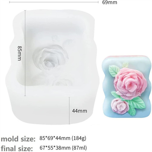 Wave Rose Flower Mold Handmade Rose Soap Mold Peony Silicone Mold for Resin Candle Mold Rose Flower Cake Decoration Mold Heart Shape Soap Mold Flower Resin Mold Rose Resin Mold