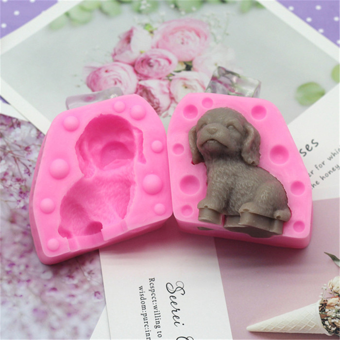 3D  Dog Silicone Mold, Cute Puppy Chocolate Candy Fondant Mold for Cake Decorating Making Candle Soap Resin Plaster Crayon Wax Melt Mold