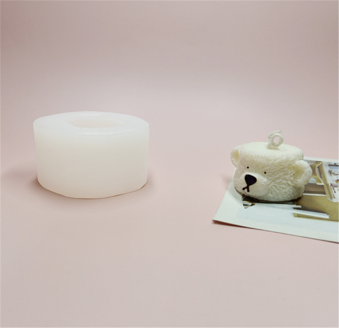 3D flat top bear head Silicone Molds, Aromatherapy Candle Soap Mold, for Wedding Cake Chocolate Dessert Decor DIY Candle Soap and Resin Crafts