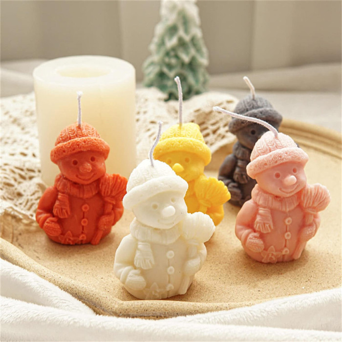 Soap Mold Handcraft DIY 3D Snowman Candle Resin Mould for Handmade Soap