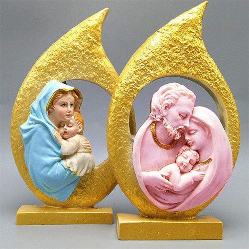 Epoxy Resin Mold Catholic Holy Family Silicone Mould DIY Craft Polymer Clay Tool