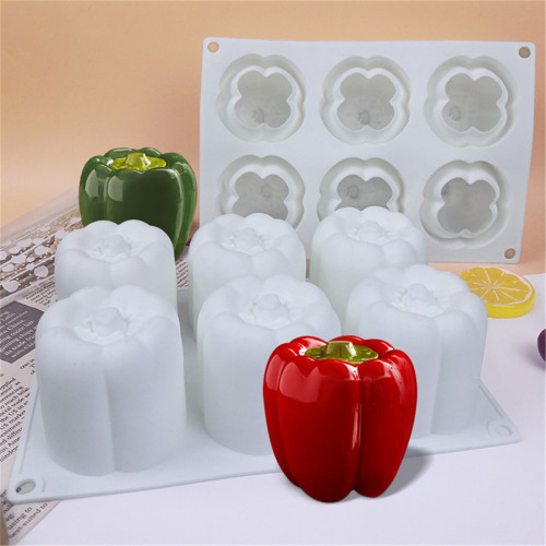 Pepper Shape Silicone Mold, 3D Capsicum Soap Mould, Creative Simulation Pepper Chocolate Moulds, Chili-shaped Fondant Mould for Handmade Aromatherapy Candles Ornaments Bath Bomb Crafts