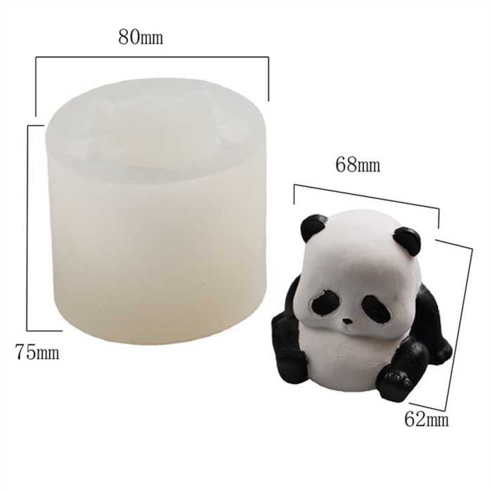 Sitting Panda Mold Panda Silicone Mold for Candle Panda Resin Mold Panda Soap Mold Panda Cake Decoration Mold Epoxy Resin Mold Handmade Panda Soap Mold Panda Plaster Candle Aroma Fondant Mold