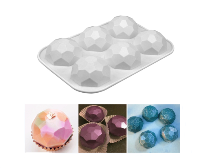 6 Holes Diamond Silicone Cake Chocolate Molds For Baking Dessert Ice Mould Mousse DIY Pastry Decorating Tools