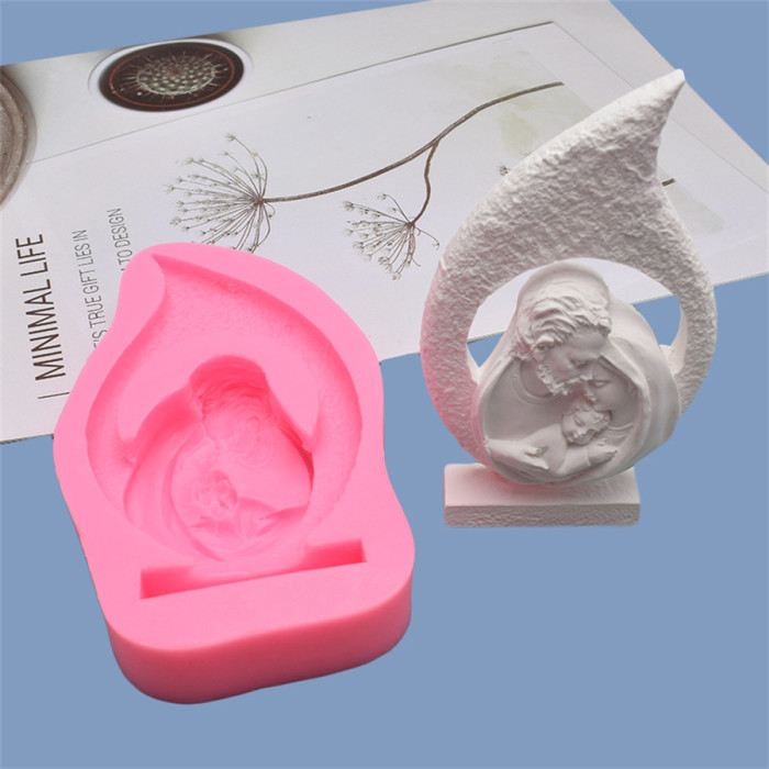 Epoxy Resin Mold Catholic Holy Family Silicone Mould DIY Craft Polymer Clay Tool