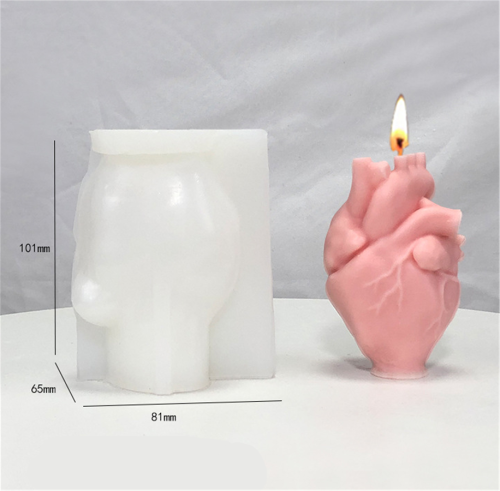 3D Heart Candle Molds Soap Molds Halloween Human Organs Heart Chocolate Cake Baking Moulds Fondant Cake Molds