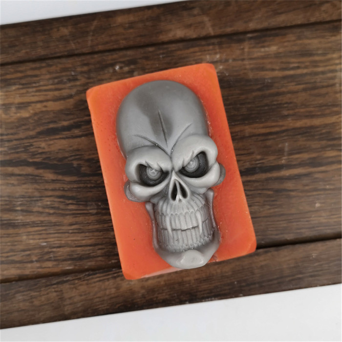 DIY skull cold soap mold Halloween mousse cake mold manual soap silicone mold