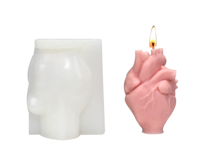 3D Heart Candle Molds Soap Molds Halloween Human Organs Heart Chocolate Cake Baking Moulds Fondant Cake Molds