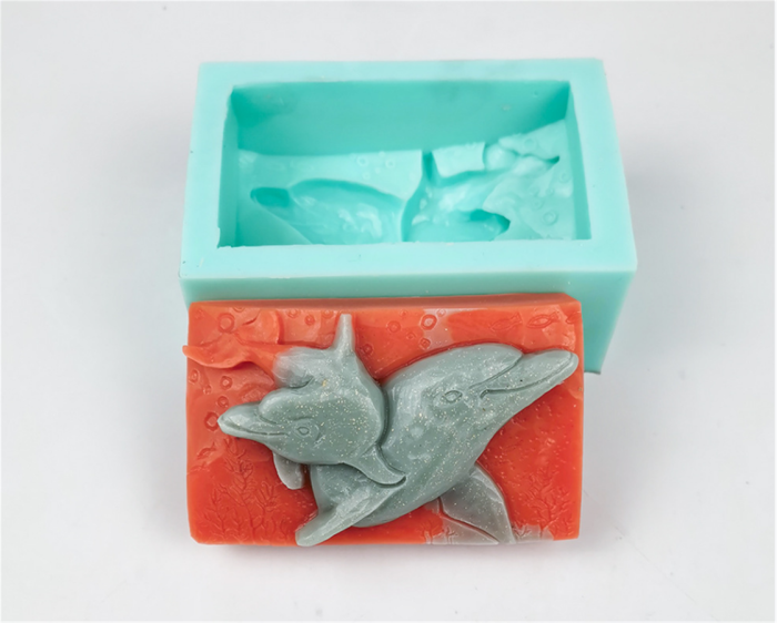 Silicone Soap Mold Dolphin Embossed Handmade Soap Decoration Moulds DIY Plaster Candle Molds Fondant Cake Crafts