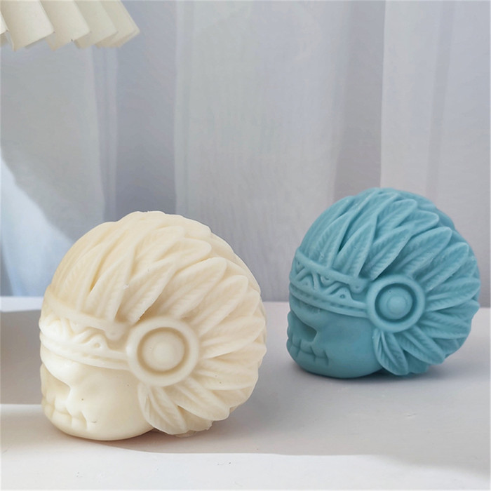 Indian style skull Candle Mold Halloween candle DIY ice lattice aromatherapy plaster mold