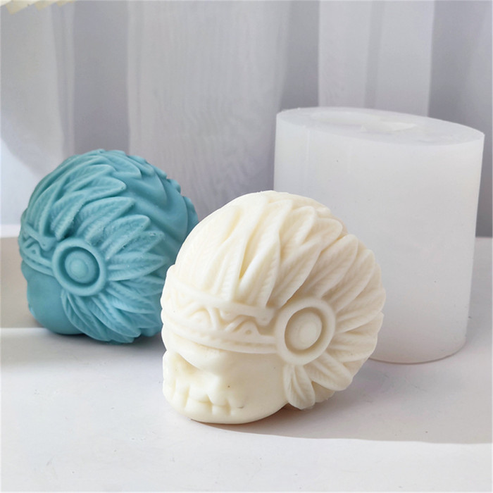 Indian style skull Candle Mold Halloween candle DIY ice lattice aromatherapy plaster mold