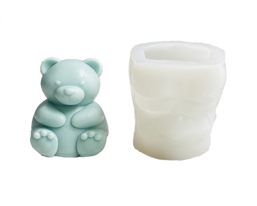 3D Han Han bear Shape Silicone Fondant Mould, Chocolate Mold Cute Ice Cube Tray Soap Mold Candle Making Mould Candy Making Accessories for Making Hot Chocolate, Cake, Jelly