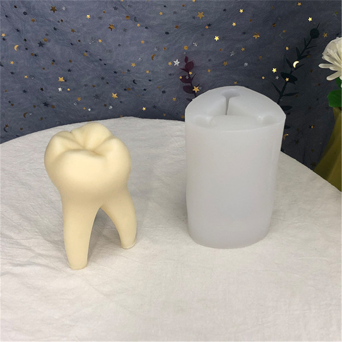 3D tooth candle silica gel mold DIY manual aromatherapy gypsum expanding stone dripping glue decorative tooth mold