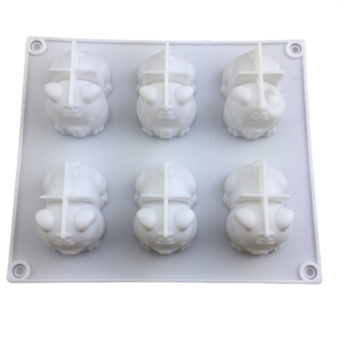 6-chamber tiger silicone mold chocolate mousse cake ice cream ice lattice pudding gypsum dripping decorative mold