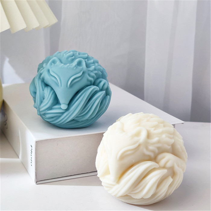 Sleeping fox Candle Mold homemade aromatherapy handmade commemorative soap art ice lattice mold