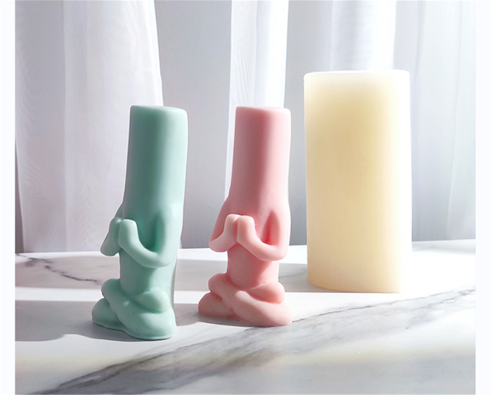 Human figure meditation column candle silicone mold homemade aromatherapy mold handmade gift