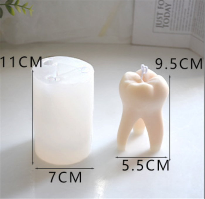 3D tooth candle silica gel mold DIY manual aromatherapy gypsum expanding stone dripping glue decorative tooth mold
