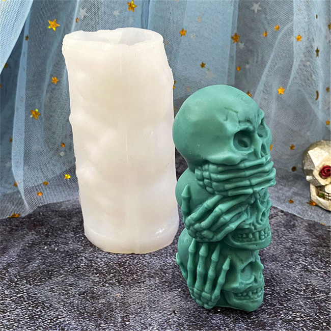 3D Skeleton Candle Molds, Resin Molds Silicone, Skull Candle Mold Set for DIY Candle Making, Chocolate, Soap, Candy, Handmade Art Crafts
