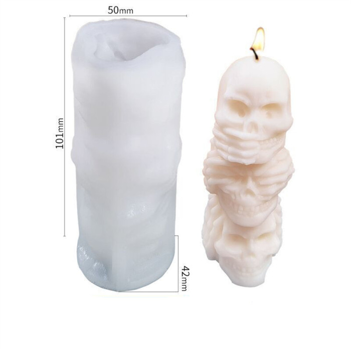 3D Skeleton Candle Molds, Resin Molds Silicone, Skull Candle Mold Set for DIY Candle Making, Chocolate, Soap, Candy, Handmade Art Crafts