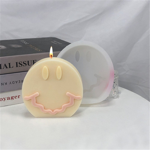 Smiling face candle silicone mold DIY manual soap aromatherapy gypsum ice cream cake baking mold