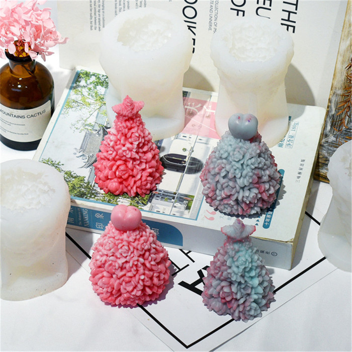 Christmas Tree 3D Silicone Candle Resin Mold, Mould for DIY Aromatherapy Wax Candle Soap Concrete Clay Craft Cake Home Party Decor