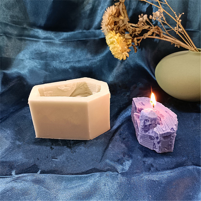 Halloween Skeleton coffin incense candle silicone mold DIY soap mold