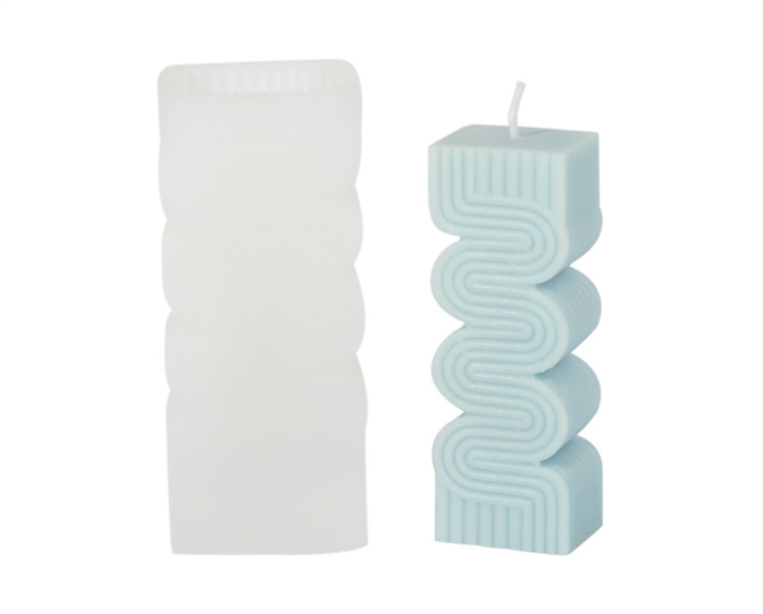 Panshan road fragrant candle silicone mold geometric curve gypsum decoration manual soap square mold