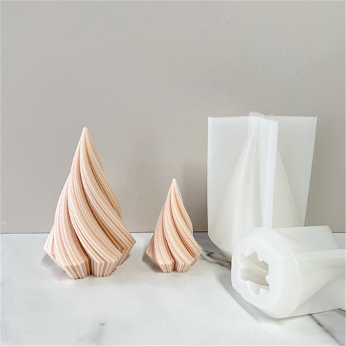 Geometric cone ice cream shape candle silicone mold cake decoration flip sugar mold DIY baking kitchen mold