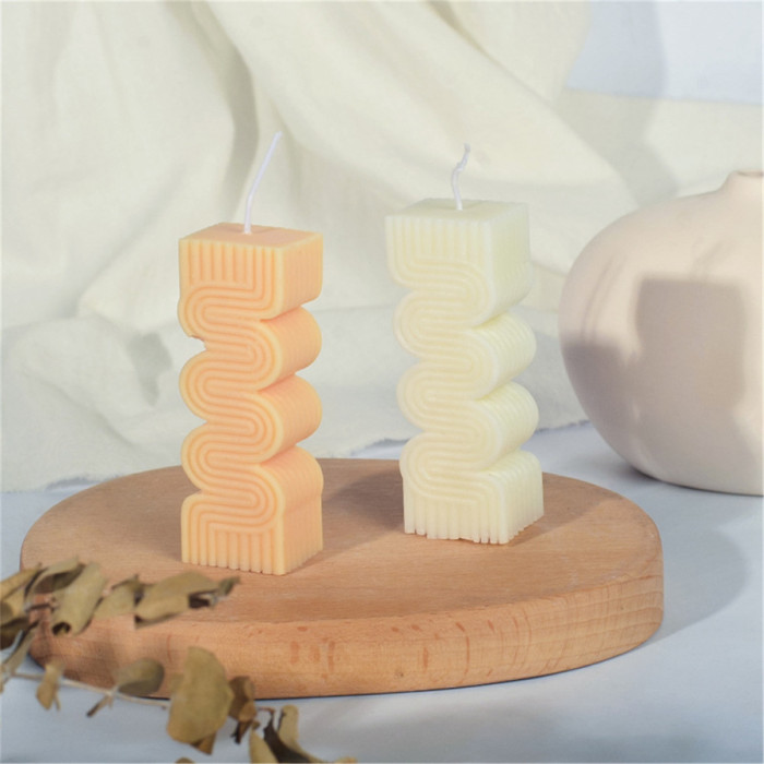 Panshan road fragrant candle silicone mold geometric curve gypsum decoration manual soap square mold