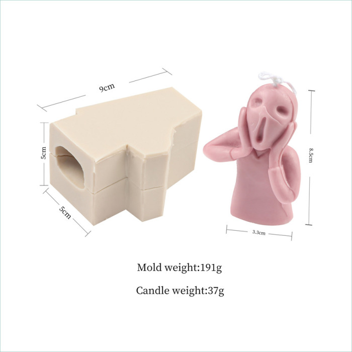 Scream Ghost Halloween Candle Mold skeleton silicone candle mold resin mold chocolate silicone mold DIY fragrance decoration mold