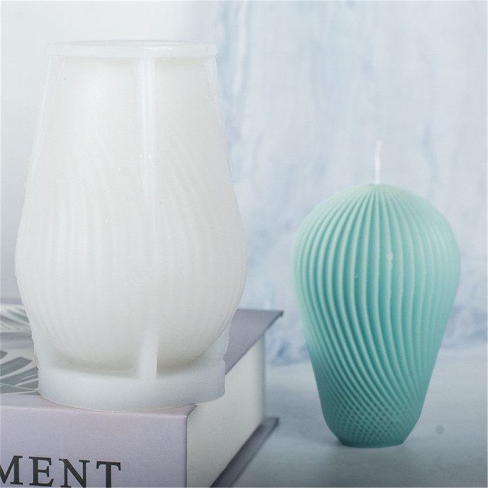 Geometric Candle Mold Silicone for Scented Candles Spiral Balloon Mould Casting Ornaments Making Tool