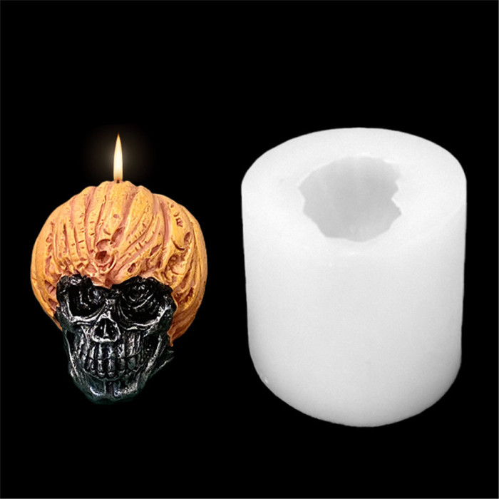 Evil pumpkin skull Candle Mold DIY manual Soap Candle resin silicone mold