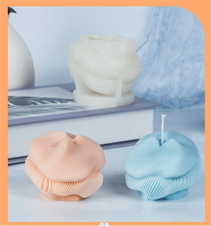 Thinking about vortex aromatherapy candle silicone mold geometric abstract resin mold DIY gypsum decoration soap mold