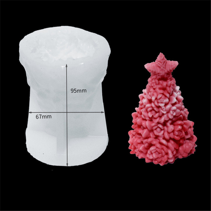 Christmas Tree 3D Silicone Candle Resin Mold, Mould for DIY Aromatherapy Wax Candle Soap Concrete Clay Craft Cake Home Party Decor