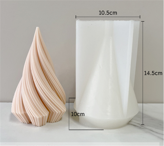 Geometric cone ice cream shape candle silicone mold cake decoration flip sugar mold DIY baking kitchen mold