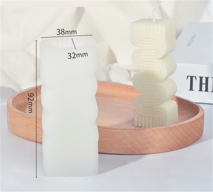 Panshan road fragrant candle silicone mold geometric curve gypsum decoration manual soap square mold