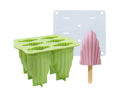 6 shell ice cream silicone mold DIY popsicle popsicle ice cream with cover household food grade ice cream mold(Random color)