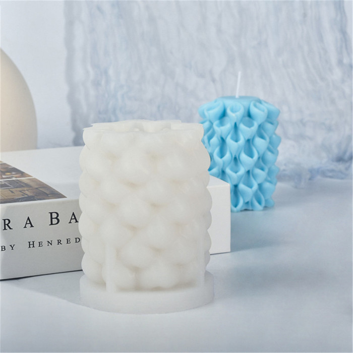 Lotti Style Candle silicone mold flower gypsum decoration geometric column manual soap resin mold