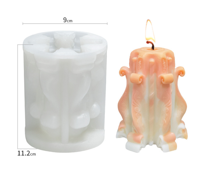 Curved Candle Molds for Candle Making,  3D Silicone Resin Epoxy Mould DIY Soaps Casting Aromatherapy Wax Flower Candles for Party Home Eve Dinner Shower Decoration Ornament Accessory