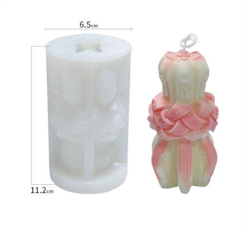 Curved Candle Molds for Candle Making,  3D Silicone Resin Epoxy Mould DIY Soaps Casting Aromatherapy Wax Flower Candles for Party Home Eve Dinner Shower Decoration Ornament Accessory