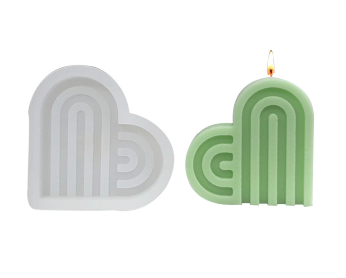 Rainbow love cake mold simple arch incense candle gypsum mold DIY heart candle mold