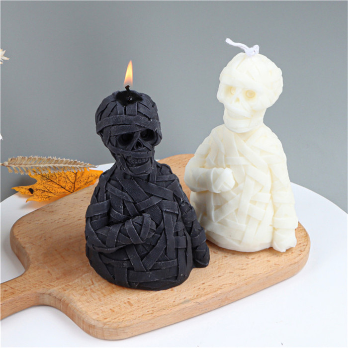 Candle Mold for Candle Making Silicone Mold 3D Skull Candle Mold DIY Casting Wax Mold Wax Candles Mould for Halloween Party