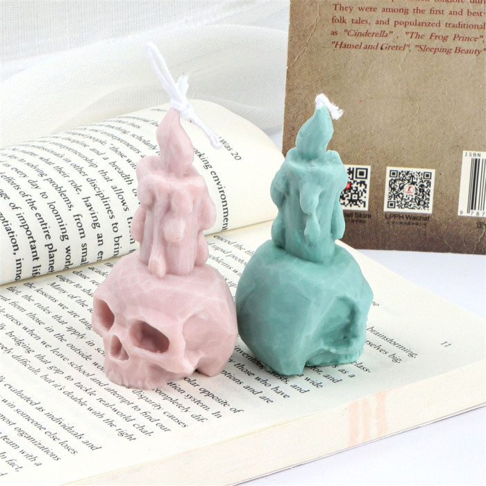 3D Skull Silicone Candle Mold DIY Candle Making Silicone Soap Mold Fondant Chocolate Candy Cake Decor Epoxy Resin Plaster Clay Mould