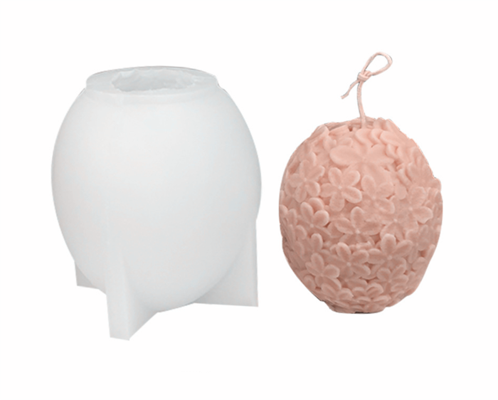 3D egg ball candle silicone mold DIY five petal flower oval egg shaped candle aromatherapy gypsum mold