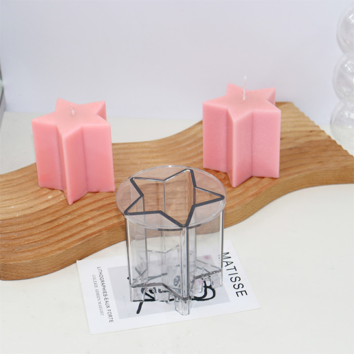 Five pointed star Candle Mold easy to demould Candle Mold DIY Pillar Candle Moulds Candle Soap Making Mould Scented Candle Craft Tool