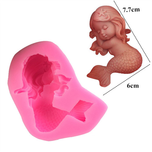 3D Sleeping Mermaid Silicone Mold Fondant Mould Handmade Soap Mold Cake Mold Moulds for Candle Making