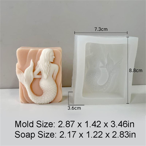 Mermaid woman mould aromatic stone mould hand embossed Soap Candle cake dessert(Color Random)